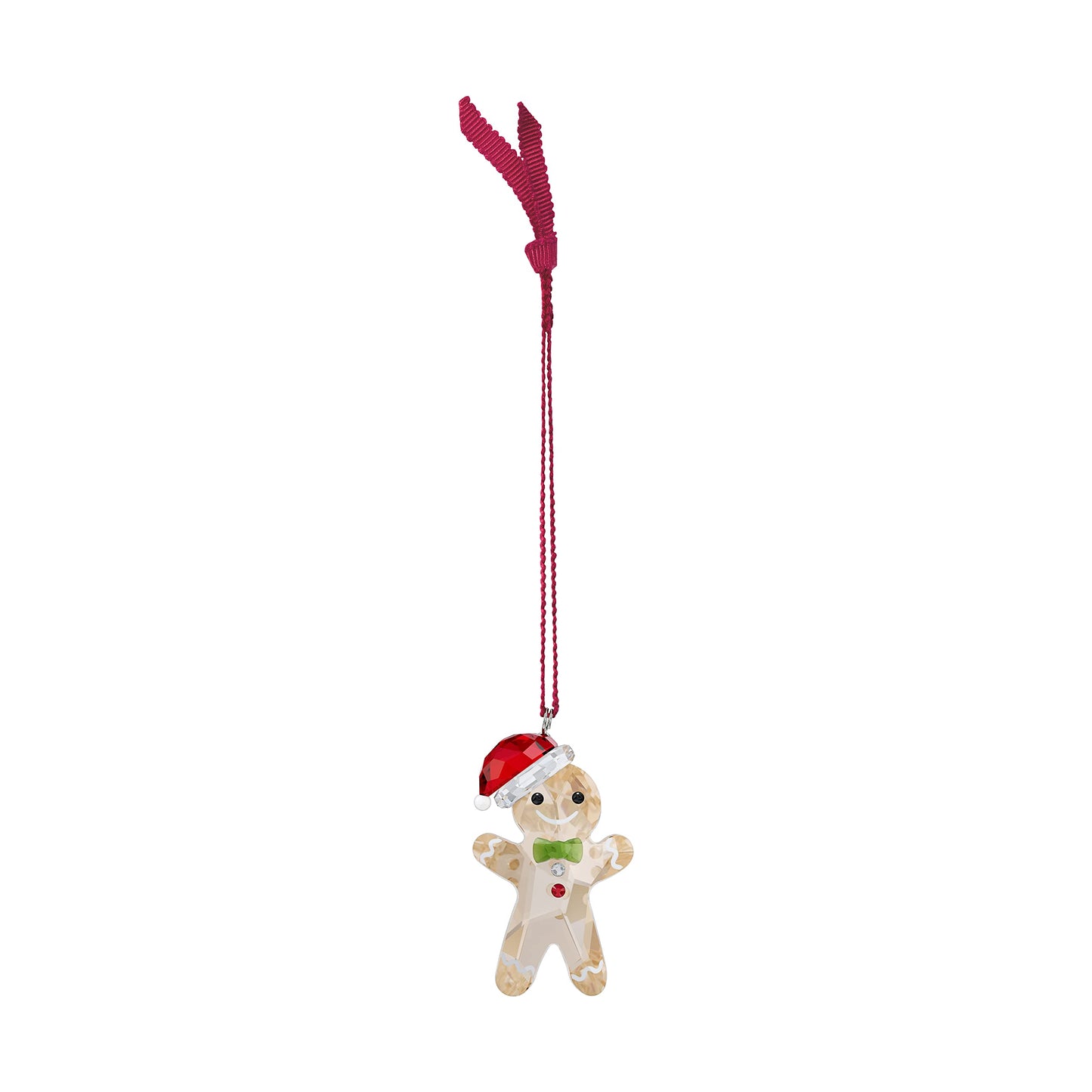 Swarovski's Holiday Cheers Gingerbread Hanging Ornament, Gold-Tone, Green and Red Crystals, Part of the Holiday Cheers Collection