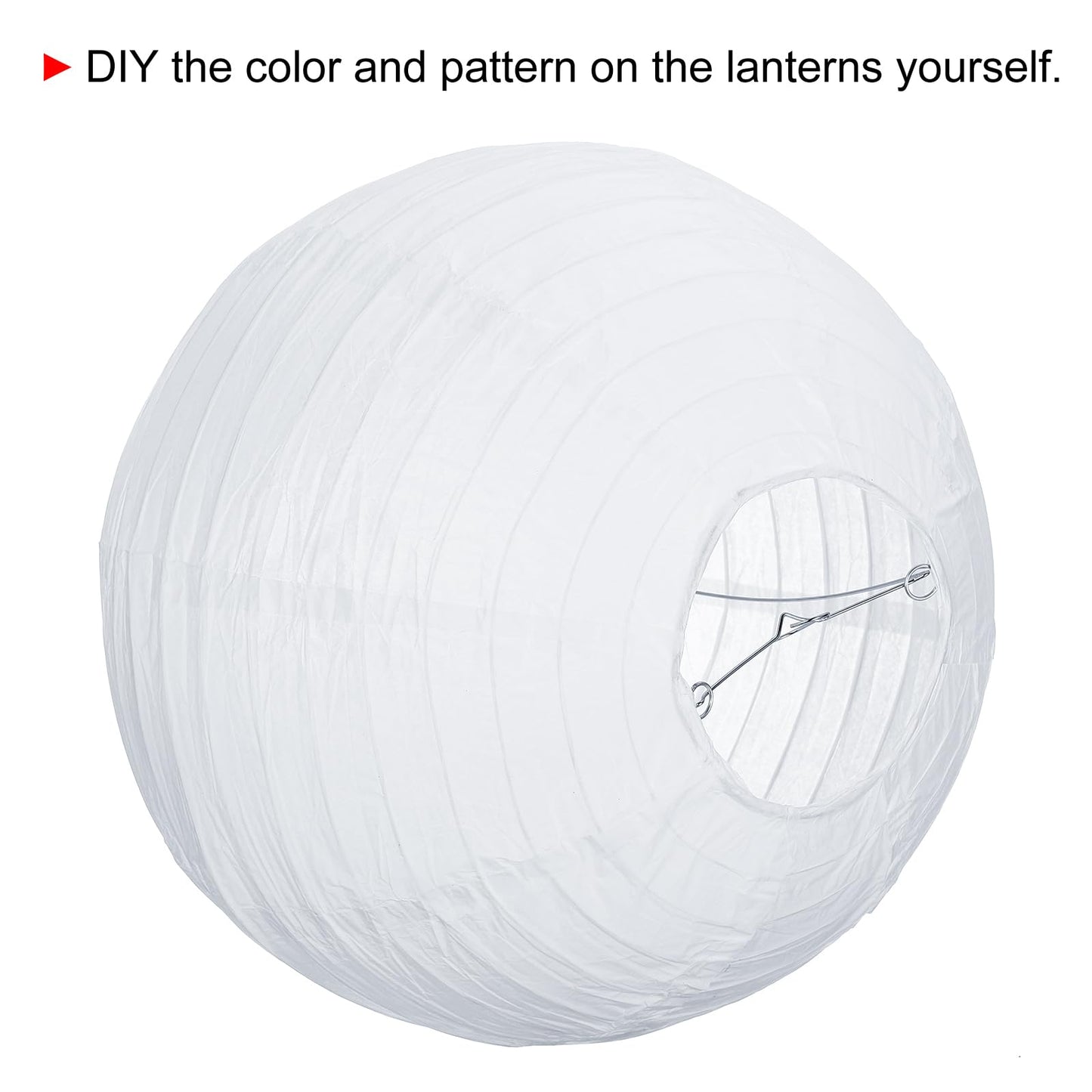 PATIKIL 12" Paper Lanterns, 5 Pcs Round Hanging Chinese/Japanese Lantern Decoration for Home Birthday Party Wedding Christmas Classroom Decor, White
