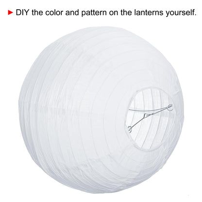 PATIKIL 12" Paper Lanterns, 5 Pcs Round Hanging Chinese/Japanese Lantern Decoration for Home Birthday Party Wedding Christmas Classroom Decor, White