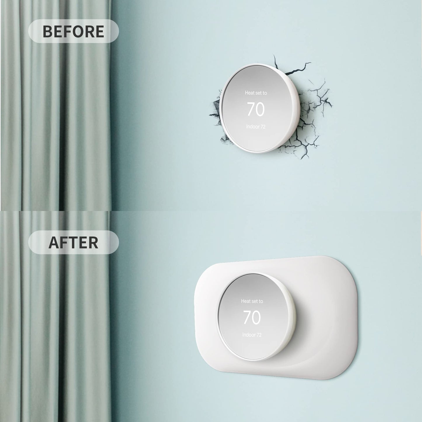 Petrichor Nest Thermostat Wall Plate - Compatible with Google Nest Thermostat 2020 - Nest Thermostat Trim Kit, Nest Thermostat Wall Plate Cover Accessory Easy Installation - Snow