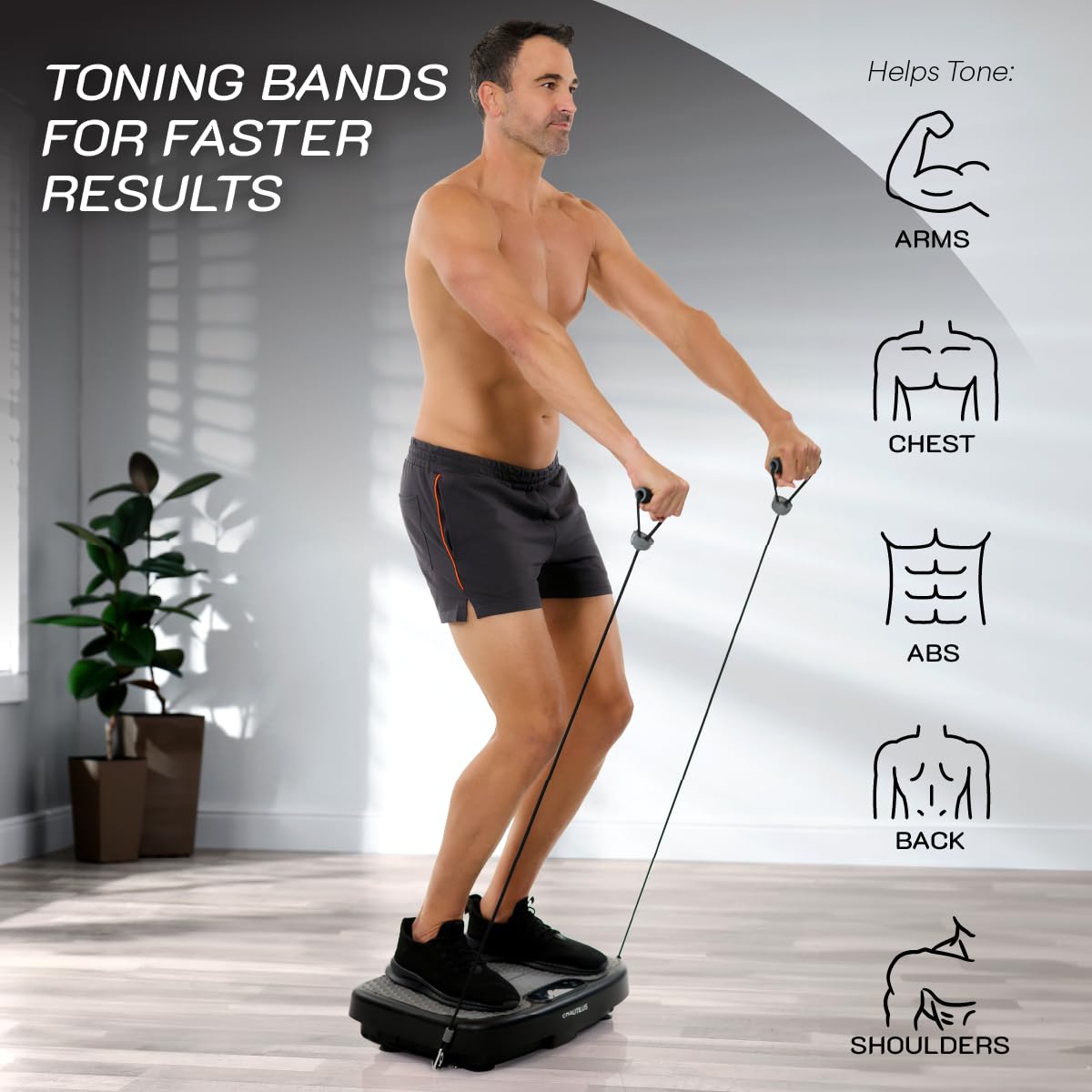Nautilus Vibratone Pro Vibration Plate Exercise Machine for Lymphatic Drainage, Muscle Activation, Full Body Workout, Circulation, Fat Loss, Strength Training, Toning, Recovery