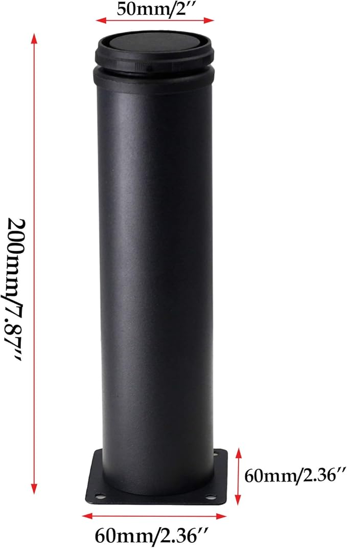 Set of 4 Stainless Steel Furniture Legs 8 Inch, Adjustable Round Cabinet Legs