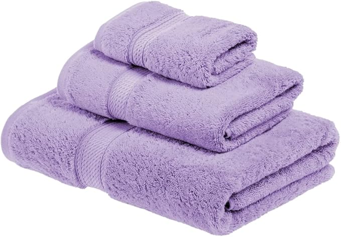SUPERIOR Egyptian Cotton Pile 3 Piece Towel Set, Includes 1 Bath, 1 Hand