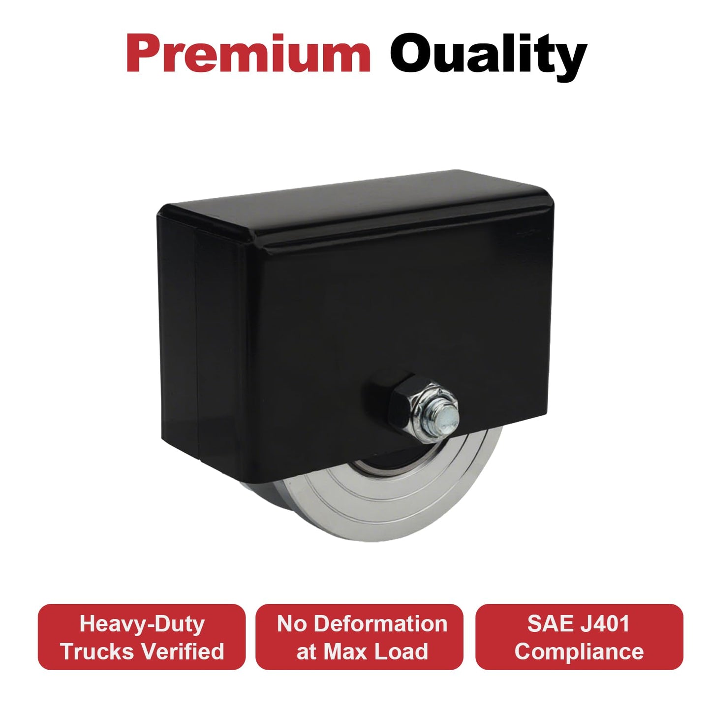 joytrace Heavy Duty 4" V-Groove Slide Gate Wheel with Welded Bracket Box - Heavy Duty 3000lbs Capacity, Dual Sealed Bearing for Sliding Rolling V Inverted Track Gates