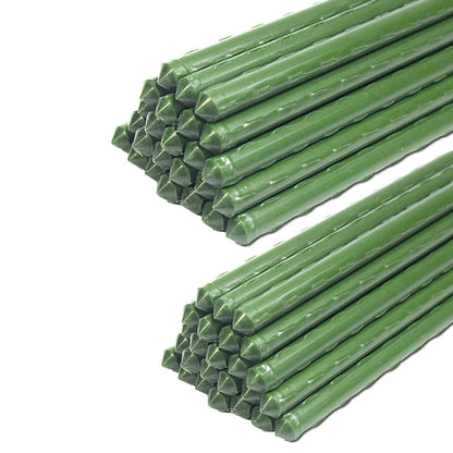 YIDIE Garden Stakes Sturdy Metal Fence Post 5 Ft Plastic Coated Steel Plant Sticks for Tomatoes,Trees,Cucumber,Fences,Beans,Pack of 50