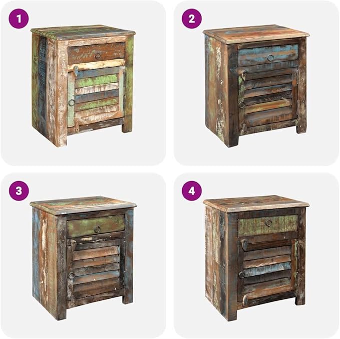 Vintage Reclaimed Wood End Table