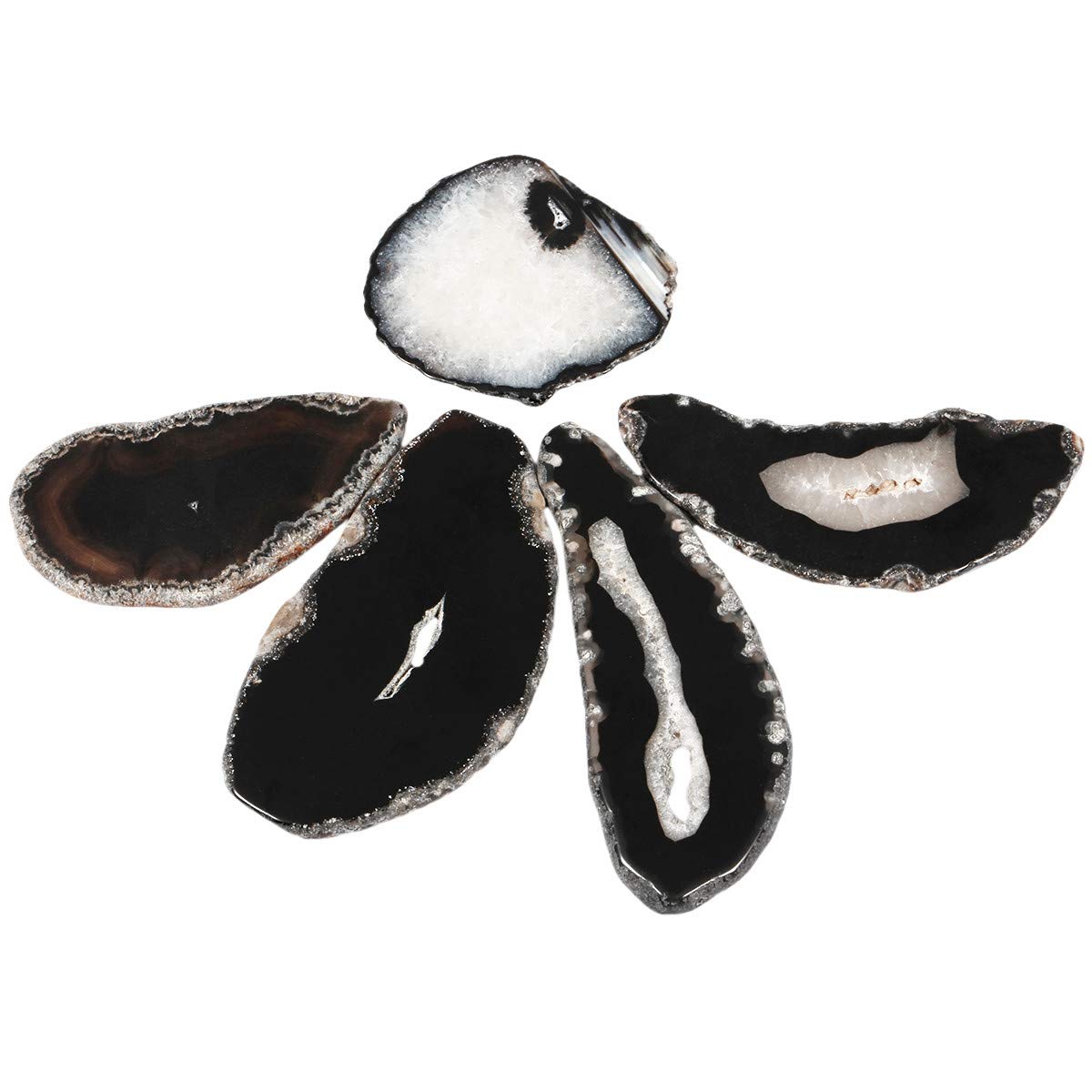 mookaitedecor Polished Agate Light Table Slices,Geode Agate Slab Cards Pack of 12