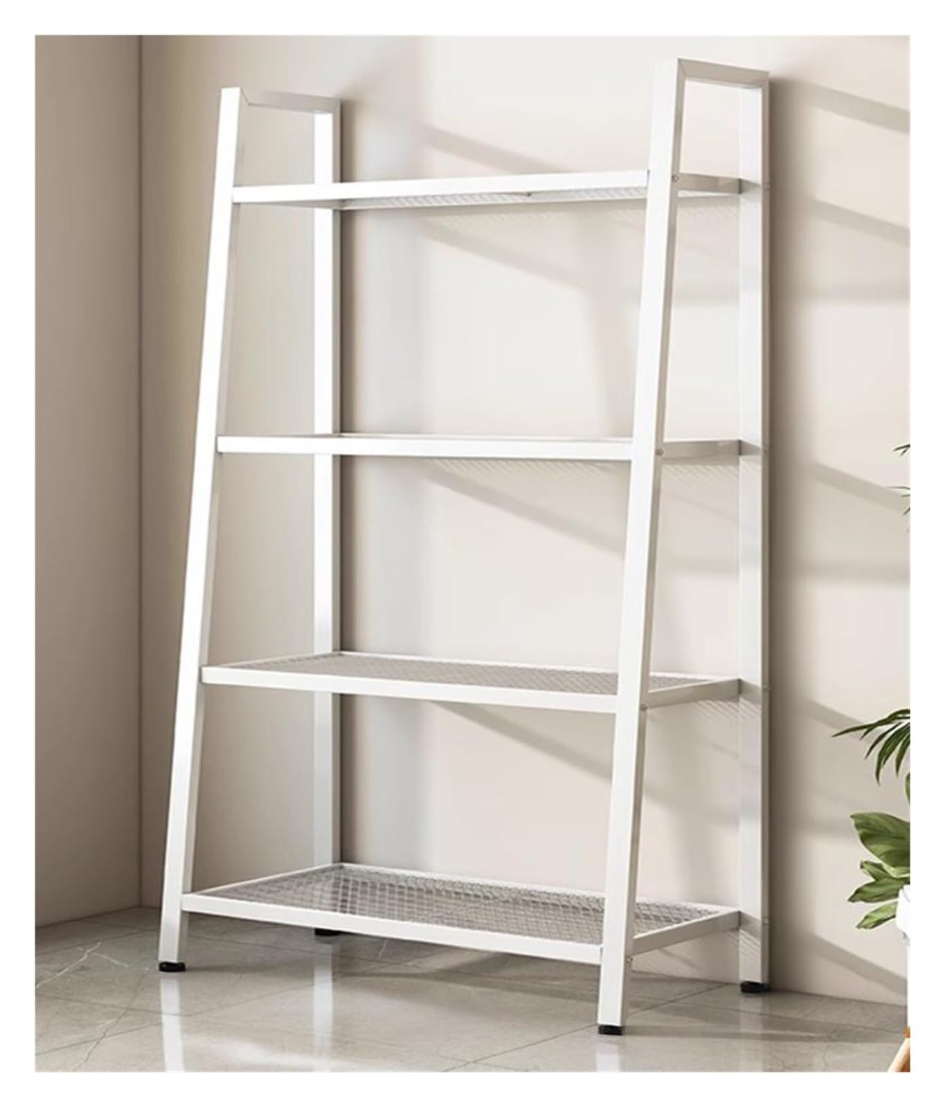 Plant Stand Indoor Outdoor,Metal Plant Stands,4 Tier Corner Plant Shelf Tall Plant Shelf with Leveling Feet(Black)