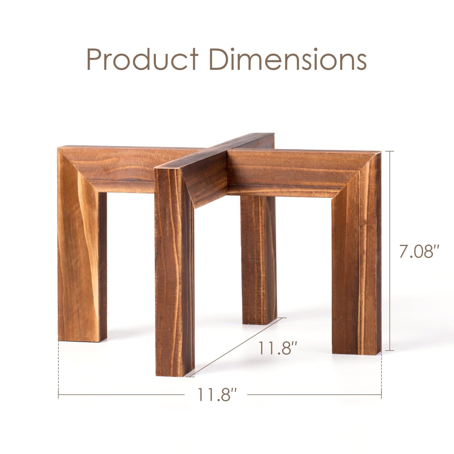 Leaf&lull Wood Plant Stand Indoor Outdoor Wooden Flower Pot Plant Holder Heavy Duty Low Plant Riser Plant Stool for Corner Living Room Fits 8 to 12 Inch Pots 1 Pack