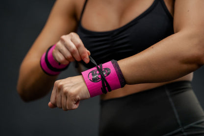 Gymreapers Strength Wrist Wraps for Cross Training, Olympic Lifting, Strength, WOD Workouts, Calisthenics - Strong Wrist Support for Men and Women - Fits All Wrist Sizes | Men and Women (Pink)