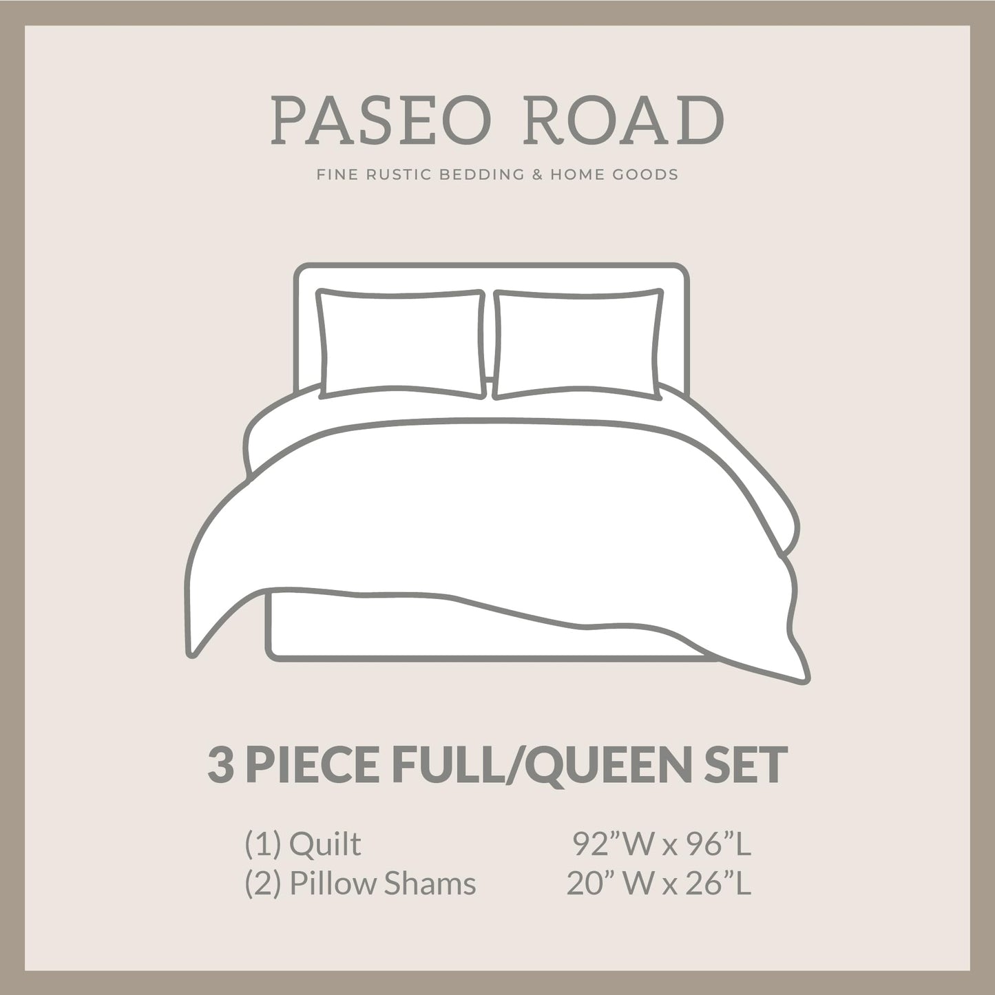 Paseo Road Rushmore 3 Piece Quilt Set with Pillow Shams, Queen Size, Cotton Reversible Luxury Bedding, Southwestern Rustic Style Bed Set, 1 Quilt and 2 Pillowcases