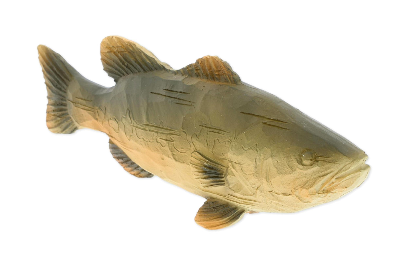 The Bridge Collection Wildlife Inspired Bass Figurine - Rustic Fishing Decor Accent - Lake Cabin Style Shelf Ornament with Realistic Carved Detail