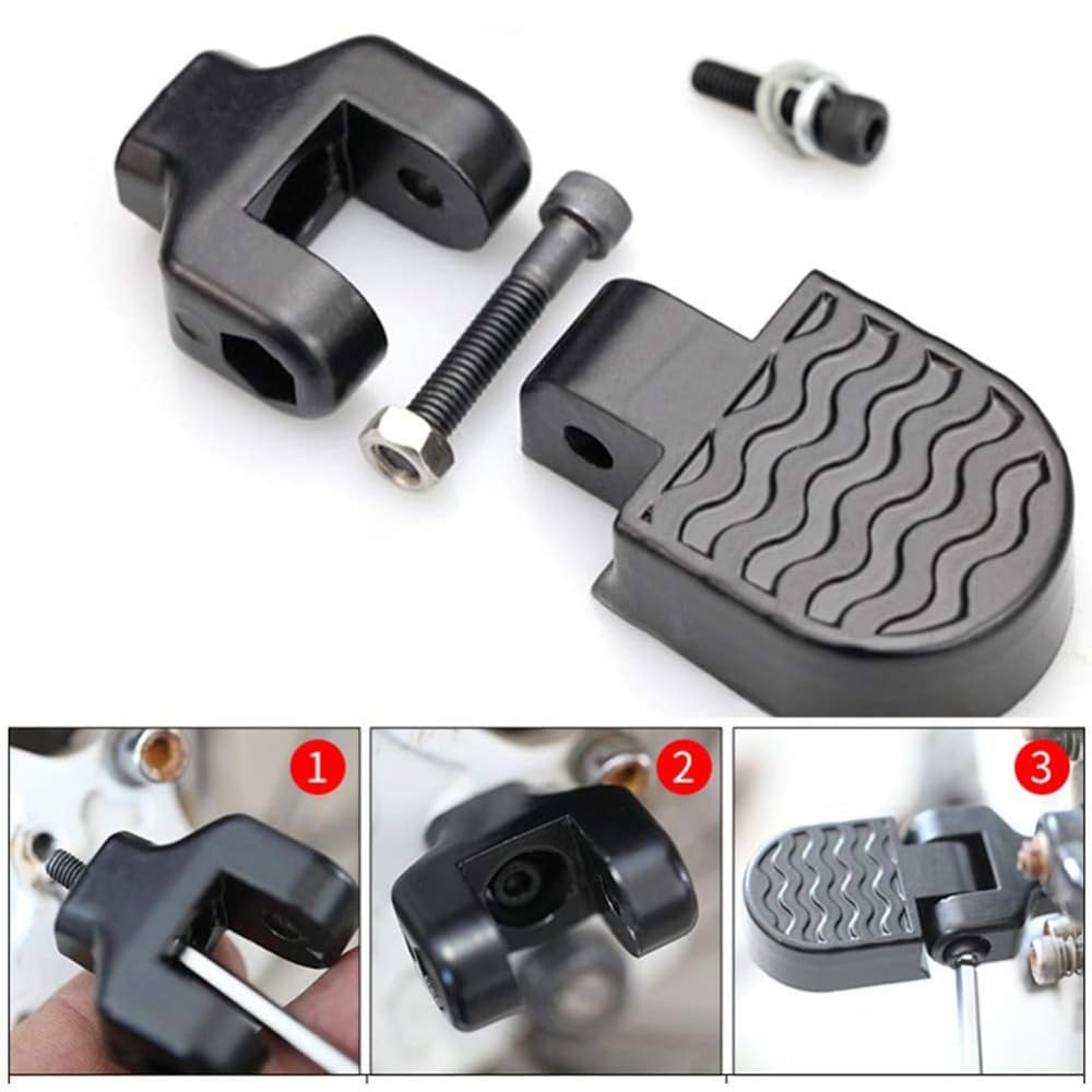 1 Pair Folding Bike Rear Pedals - Aluminum Alloy Non-Slip Foot Pegs for Mountain & Road Bicycles, Compact Foldable Footrests for Passenger Support‌