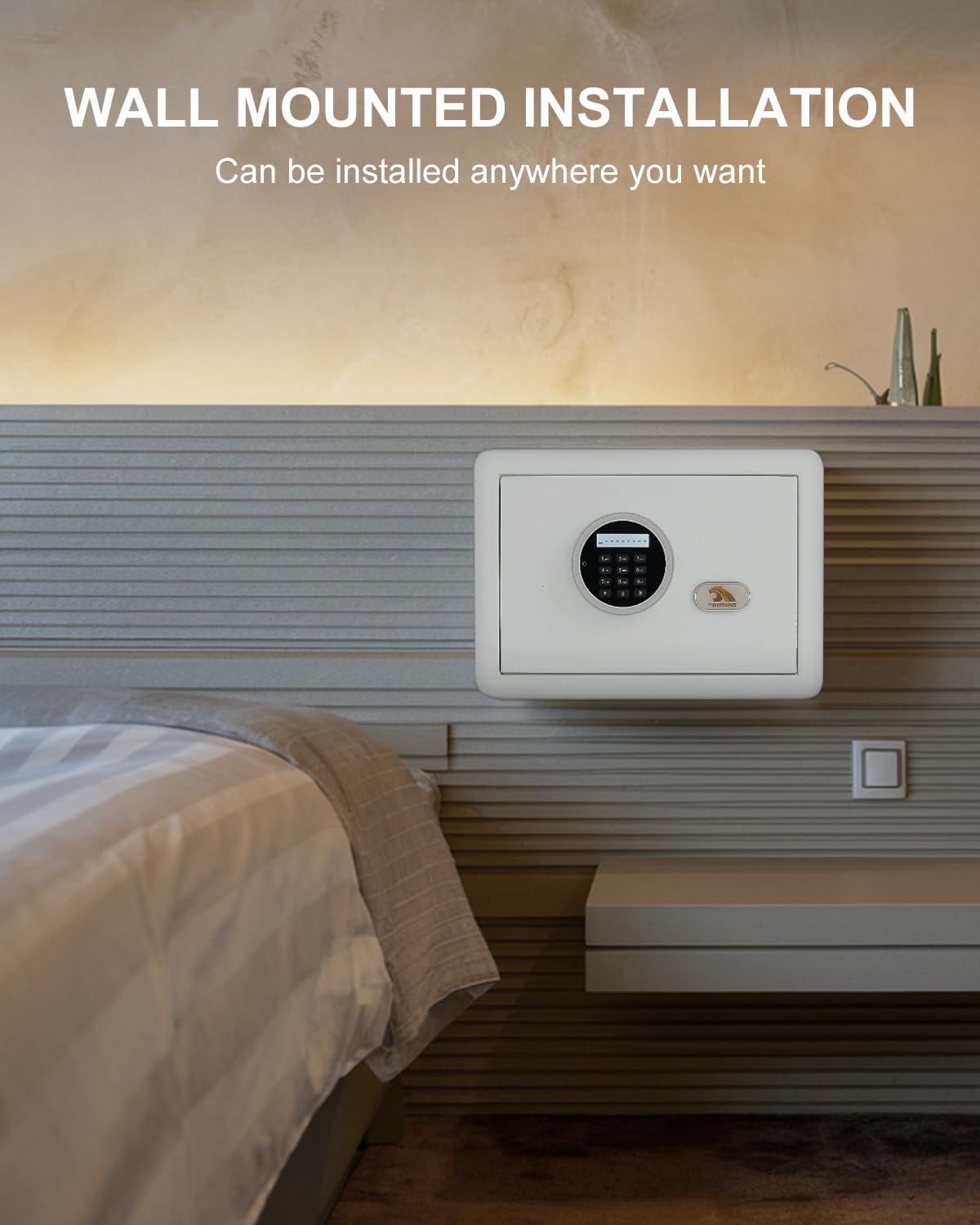 TIGERKING Small Safe Box for Home, 1.2 Cubic Feet White Safes Box with Digital Lock, Easy Assembly, Secure Electronic Locking Mechanism, Compact Personal Safe for Valuables