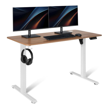 Amazon Basics Electric Standing Desk, Height Adjustable Home Office Desk with Quiet Motor and Multiple Presets, White/Oak Effect