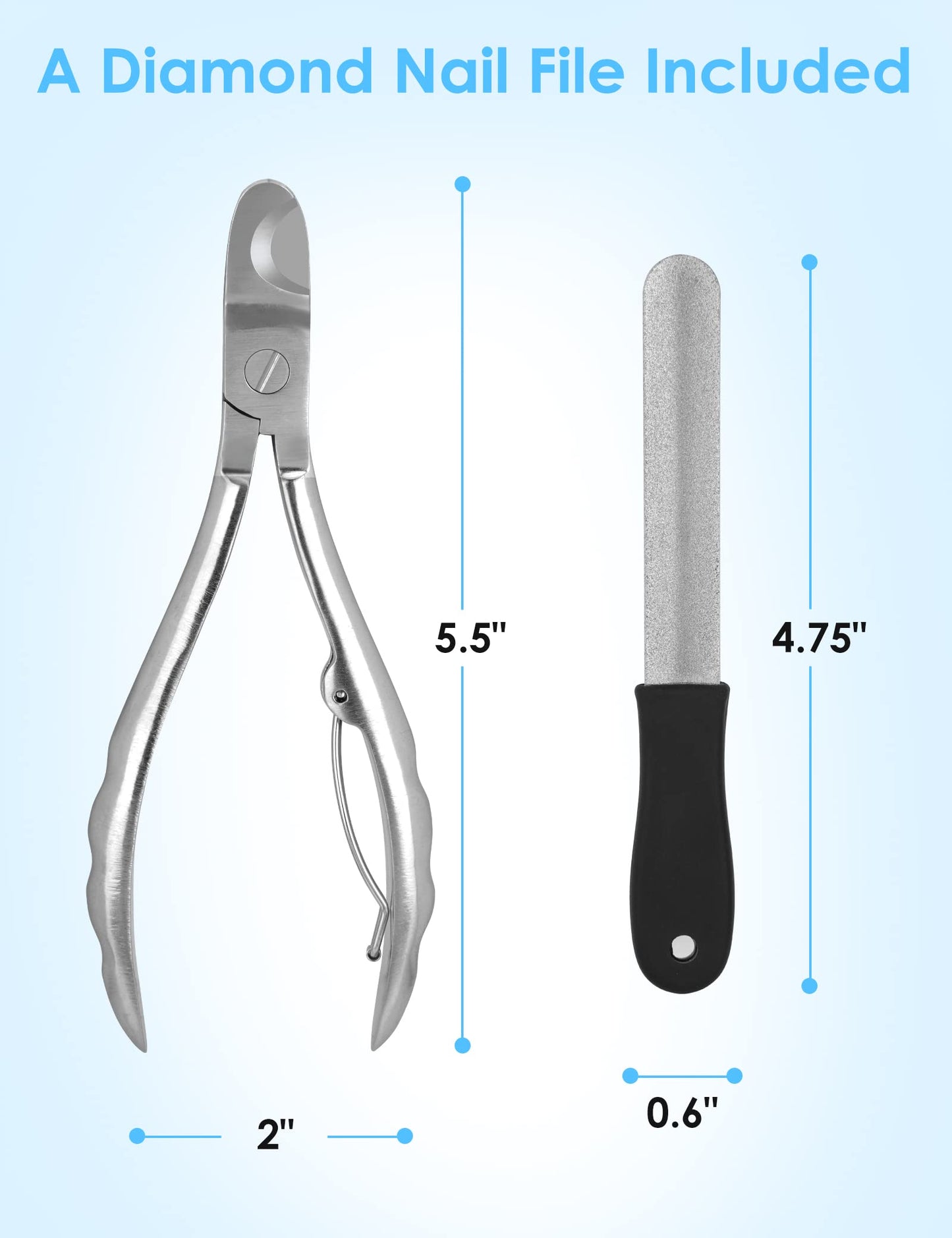 Gobeigo Dog Nail Clippers with Nail File, Professional Heavy Duty Dog Nail Trimmer, Full Martensite Steel Razor Sharp Blade Best for Large Dogs/Thick Toenail Pets/Old Cat, Ergonomic Non-Slip Handles