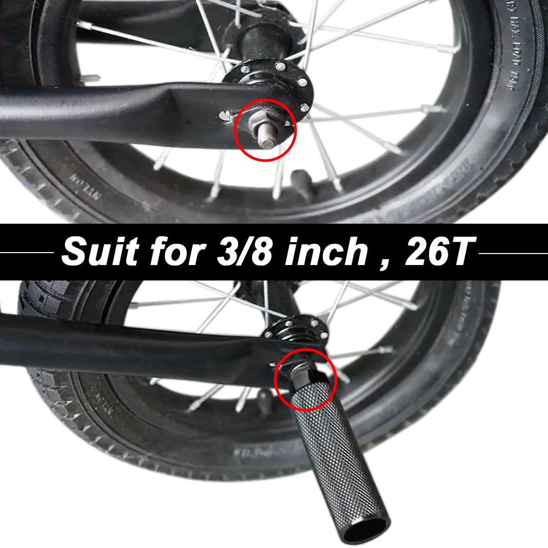 SMALLSTARIII Bike Pegs 2Pcs Aluminum Alloy Anti-Skid Lead Foot Bicycle Pegs 3/8 inch Axles