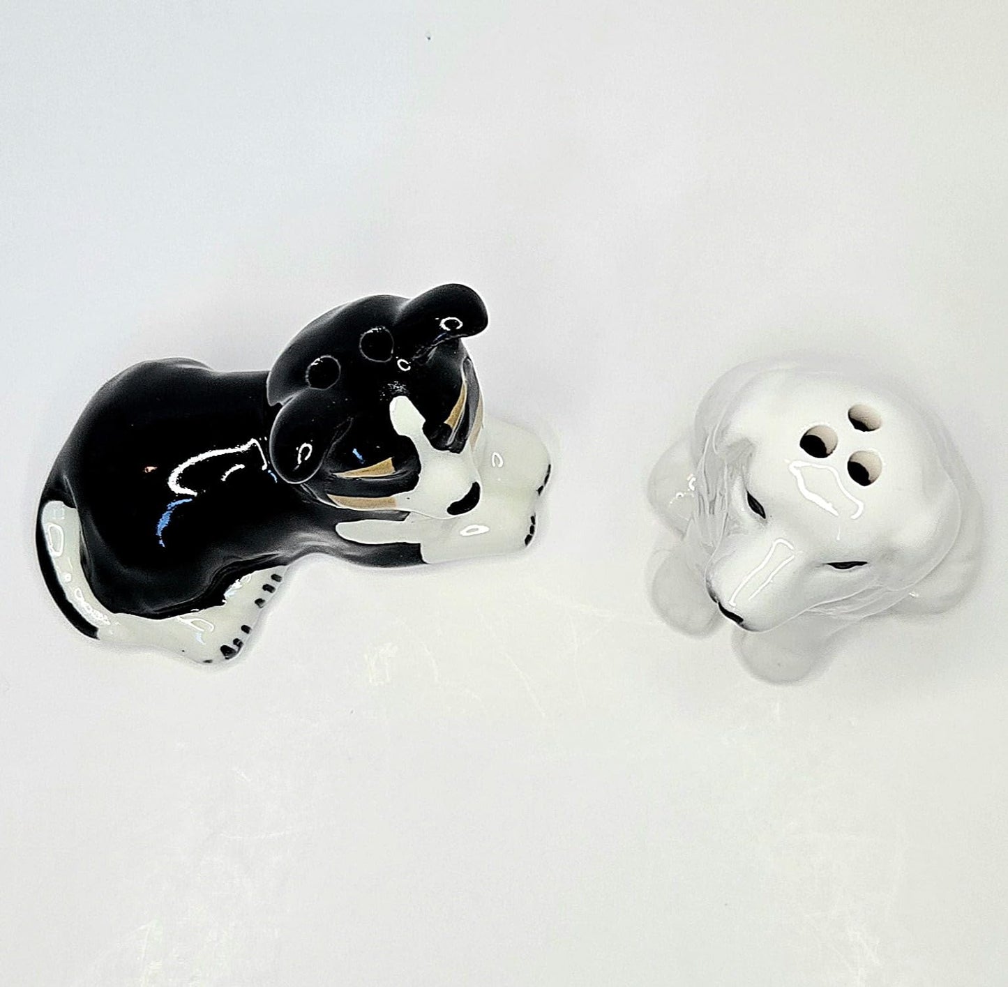 Border Collie & Great Pyrenees Dog Mini Ceramic Salt & Pepper Shaker Set, 3 x 2 x 1 inches