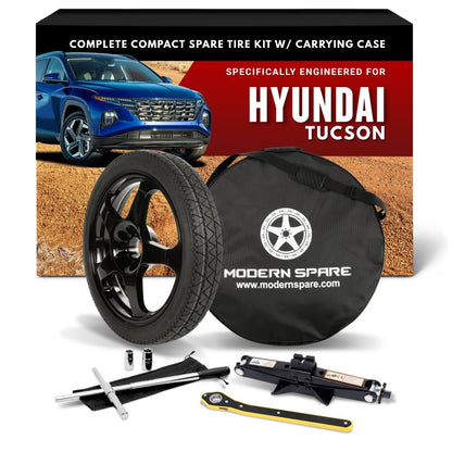 Modern Spare Complete Compact Spare Tire Kit With Carrying Case - Fits 2021-2024 Hyundai Tucson (Including Hybrid)