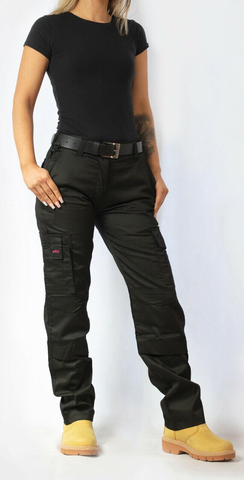 BKS Ladies Cargo Knee Pad Work Trousers (Black - 10 Short)