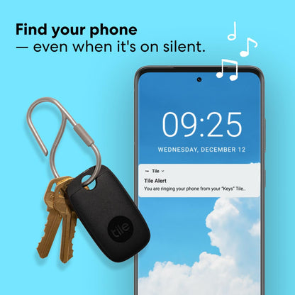 Tile Pro (2022) Bluetooth Item Finder, 1 Pack, 120m finding range, works with Alexa and Google Smart Home, iOS and Android Compatible, Find your Keys, Remotes & More, Black