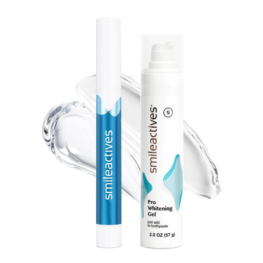 Smileactives Teeth Whitening Kit, Complete at Home Teeth Whitening Treatment, Travel Size Tooth Whitening, Stain Remover for White Teeth, Contains Clinical-Grade Hydrogen Peroxide, 60 Day Kit