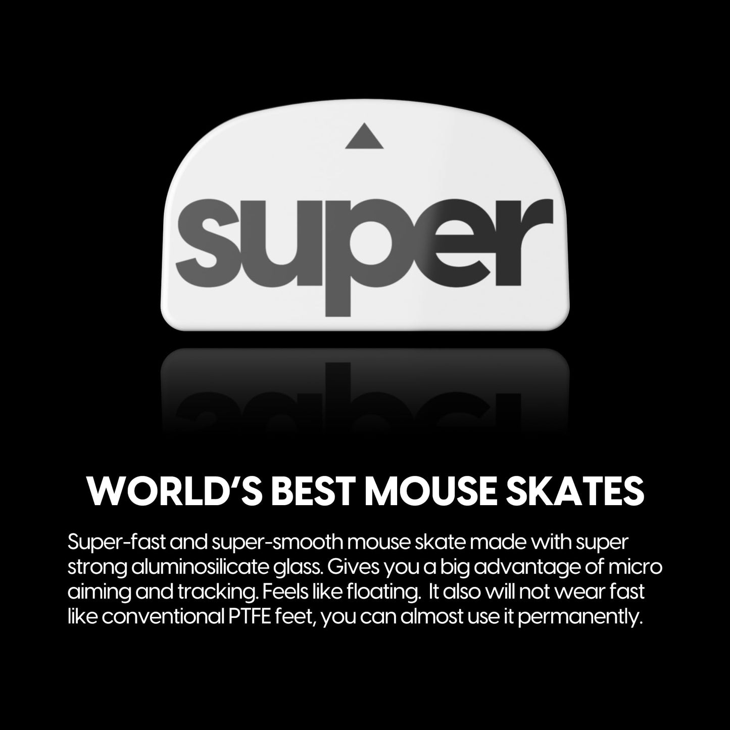 Superglide Glass Mouse Skates - Consistent Controllable Glide, Polished Round Edge, Super Balanced Gaming Mouse Feet with Durable Sole for Logitech G Pro X Superlight1 (Type-C, White)
