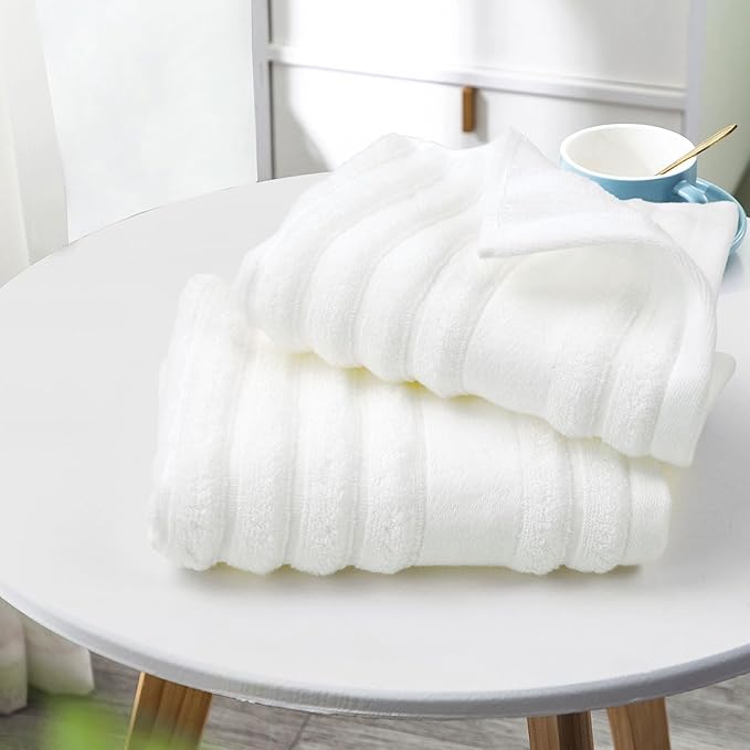 Jacquotha Luxurious 2-Pack Ribbed Striped Hand Towels – Hotel & Spa Premium