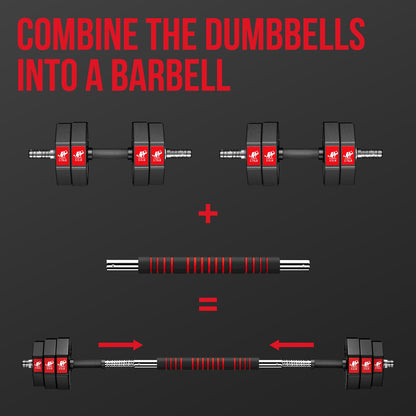 Adjustable Dumbbell Handle/Straight Barbell/Arm Blaster for 1" Cast Iron Weight Plates with Collars Loadable Dumbbells (Barbell Connector)