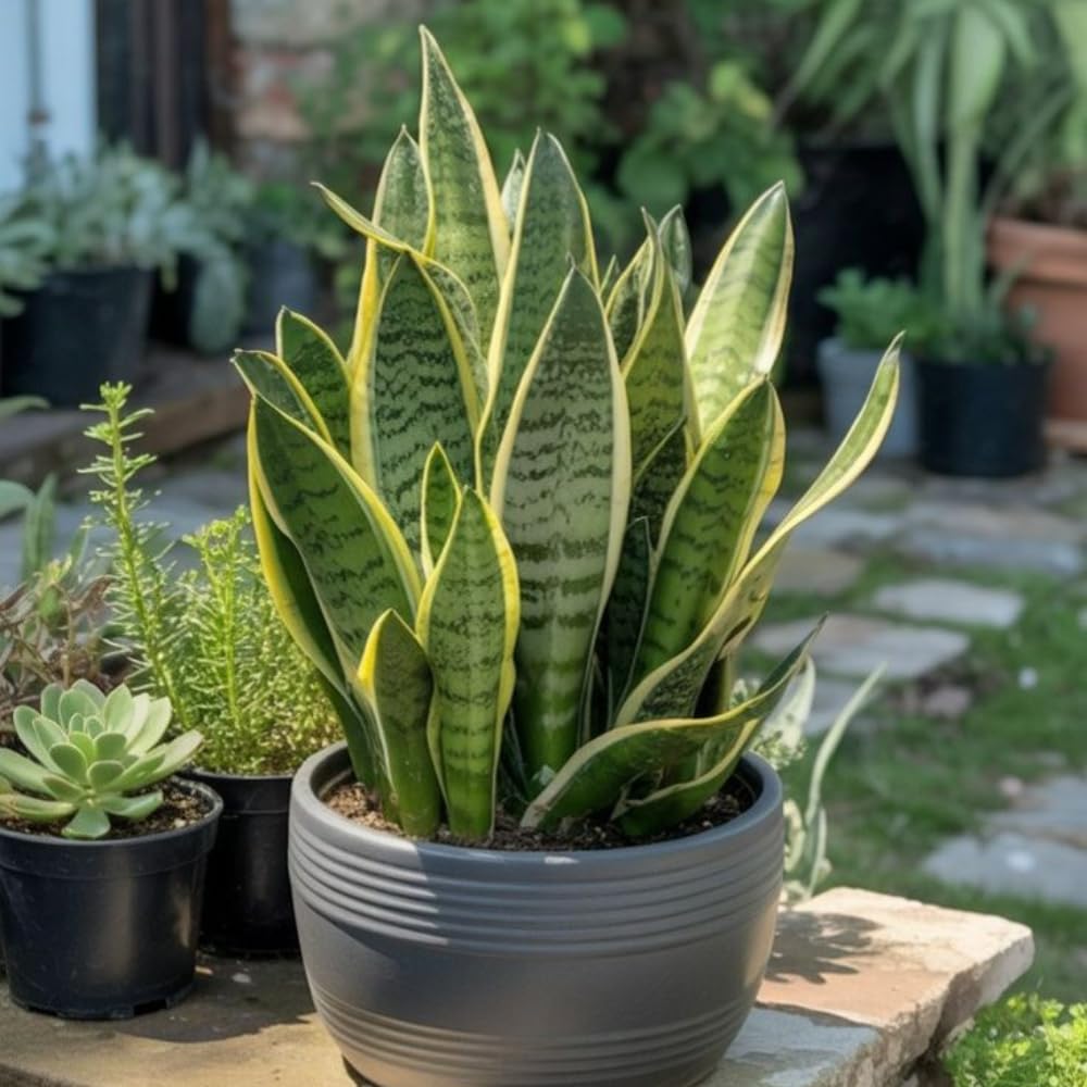 Snake Plant Live, 6" Potted Plant, Easy Care Indoor Greenery, Sturdy Vertical Leaf Plant for Low Light Areas and Desks
