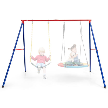 INFANS Swing Stand, 550 lbs Heavy Duty Metal Swing Frame, Extra Large A-Frame Swing Stand for Kids and Adult Indoor Outdoor Activity Backyard Playground