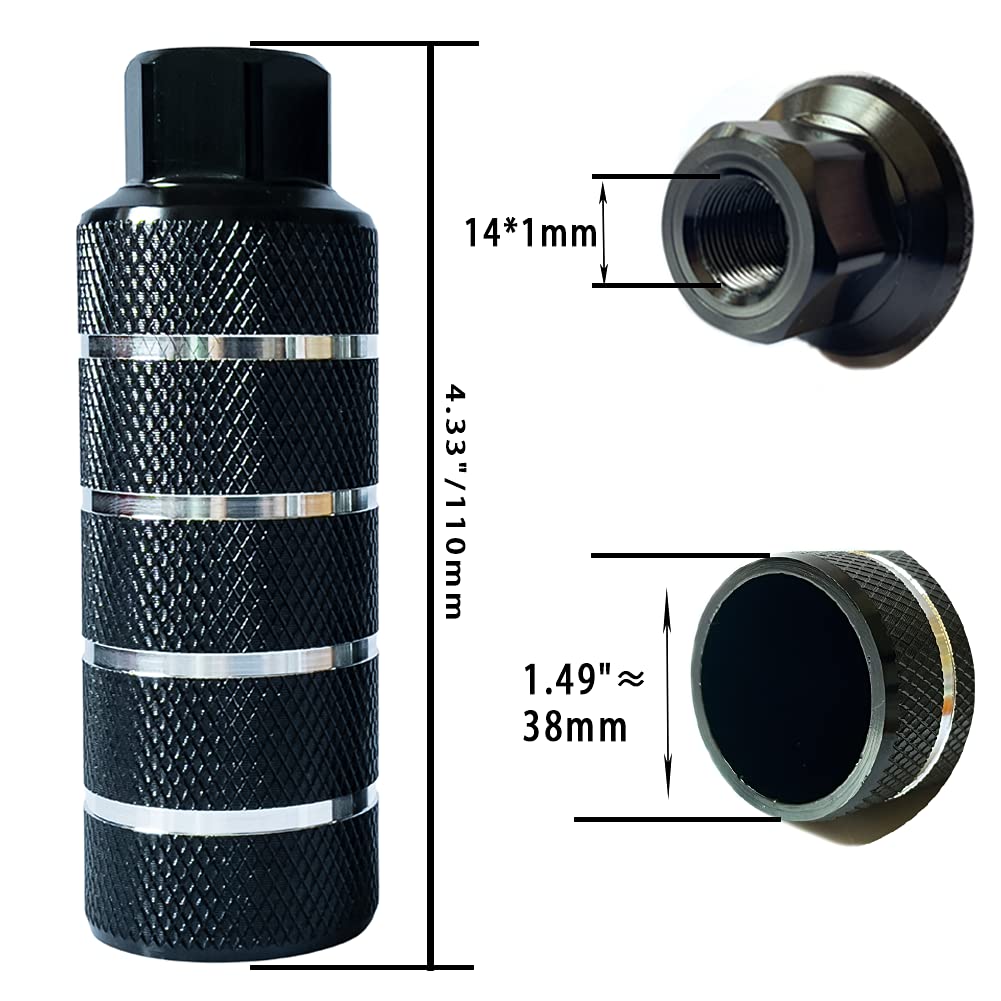 WADEKING WHW Bike Pegs,Suitable for 14mm Axles, Freestyle BMX Bicycles,Durable and Stylish Non-Slip (Black 4)