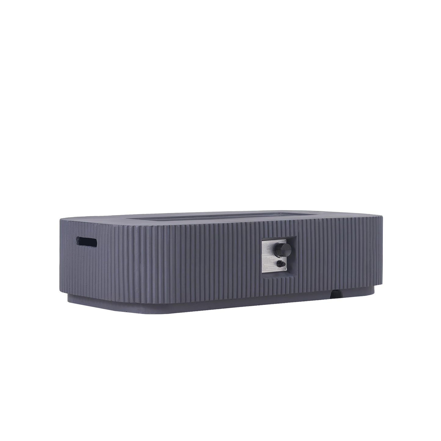 Christopher Knight Home Tahiti Outdoor Propane Fire Pit Table with Lava Rock, No Assembly MGO Tank Table for Patio/Deck, 50000 BTU, MGO Rectangular Tabletop Fire Pit, Modern Patio Fire Table, Gray