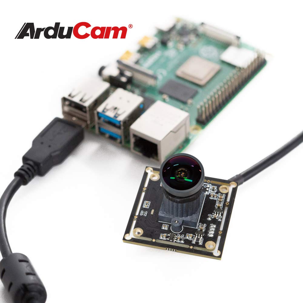 Arducam 1080P Low Light WDR Ultra Wide Angle USB Camera Module for Computer, 2MP CMOS IMX291 160 Degree Fisheye Mini UVC USB2.0 Webcam Board with Microphone, 3.3ft Cable for Windows Linux Mac OS