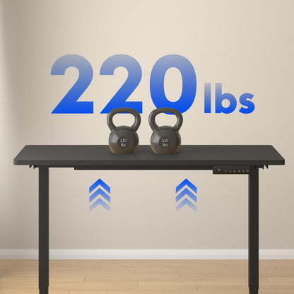 FLEXISPOT E3 Dual Motor Electric Standing Desk 55 x 28 Sit Stand Up Desk, Holds 220 lbs, Adjustable Height w/Memory Presets, One-Piece Black Desktop & Black Frame, Ships in 2 Boxes