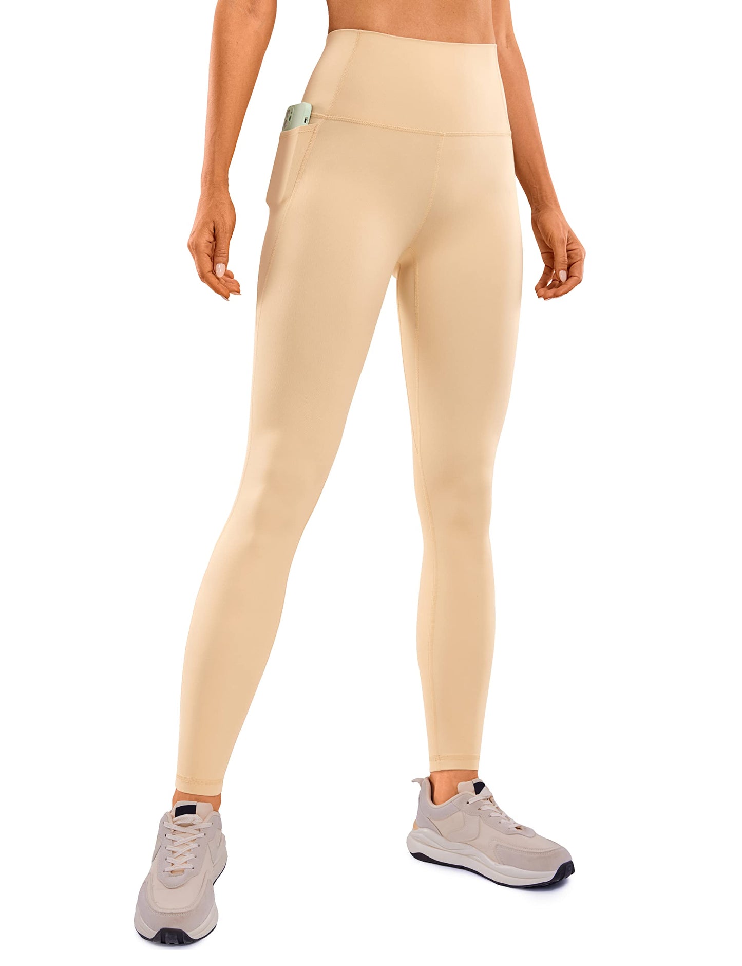 CRZ YOGA Womens Butterluxe Workout Leggings 28 Inches - High Waisted Gym Yoga Pants with Pockets Running Buttery Soft