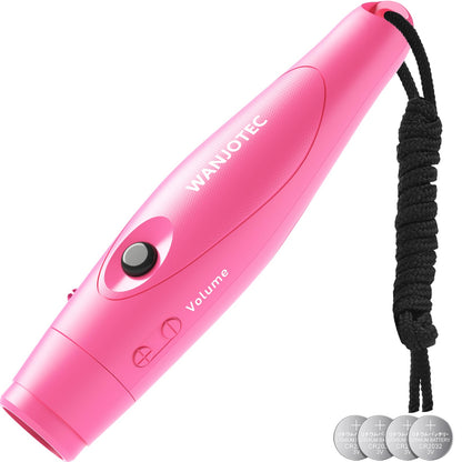 WANJOTEC Electronic Whistle for Teacher Coaches, 3 Tones Adjustable 130db Loudest High Volume Handheld Emergency Electric Whistles for Referee, P.E.Outdoor Sports Whistles with Lanyard，Gift (Pink)