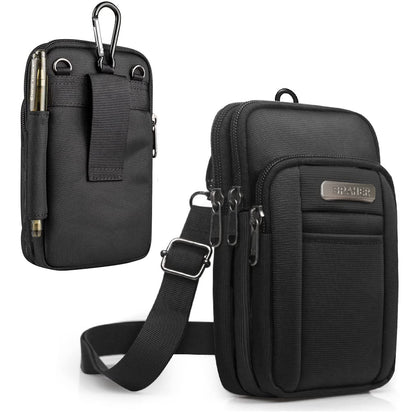 SPAHER Small Men's Side Bag - Outdoor Sports Hiking Waist Pack Crossbody Tactical MOLLE EDC Cellphone Pouch Belt Bum Business Fanny Hip Messenger Sling Travel Gym Bag
