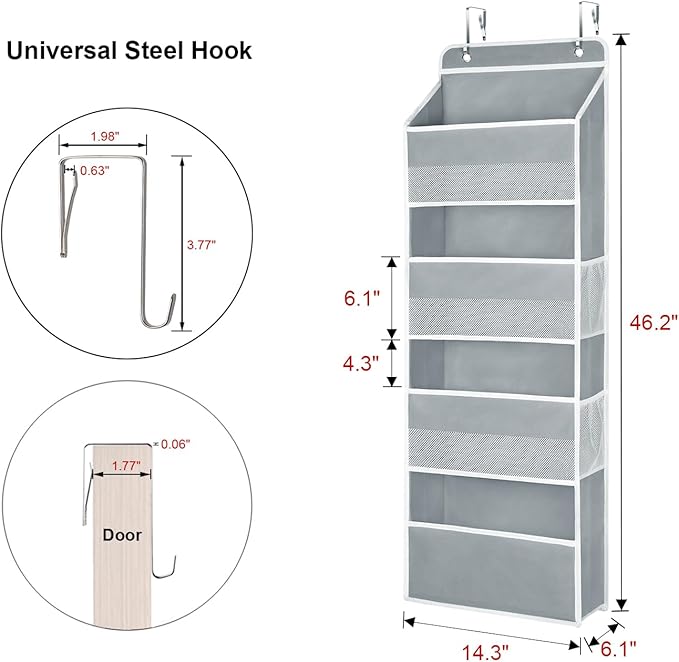 Univivi 4-Shelf Door Hanging Organizer Baby Door Storage Wall Mount Storage