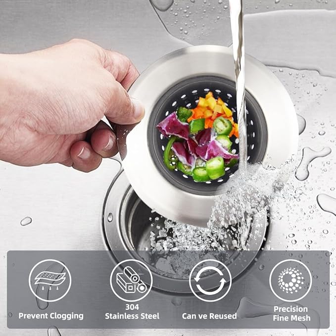 Kitchen Set of 2 Sink Strainers, Flexible Silicone Good Grip Kitchen Sink
