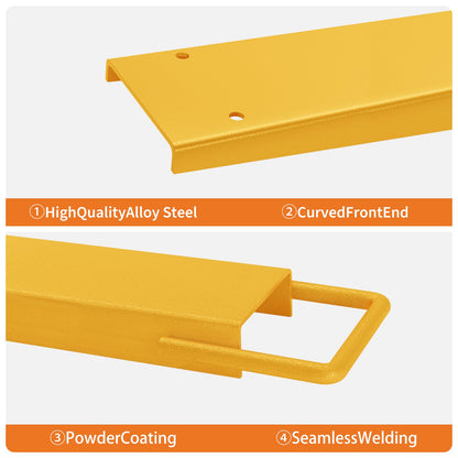 Heavy-Duty Forklift Extensions 4.5" Width, 84" Steel Pallet Fork Extensions for Lift Trucks, No-Tool Installation, 1 Pair