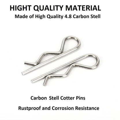 10Pcs Heavy Duty Hitch Pins Clip R Clips Cotter Pins Spring Retaining Wire Hair Pins， Strong Spring Tension Large for Trailer Tractors Mower Carts Truck Pin Clip Zinc Plated M3.5x75mm
