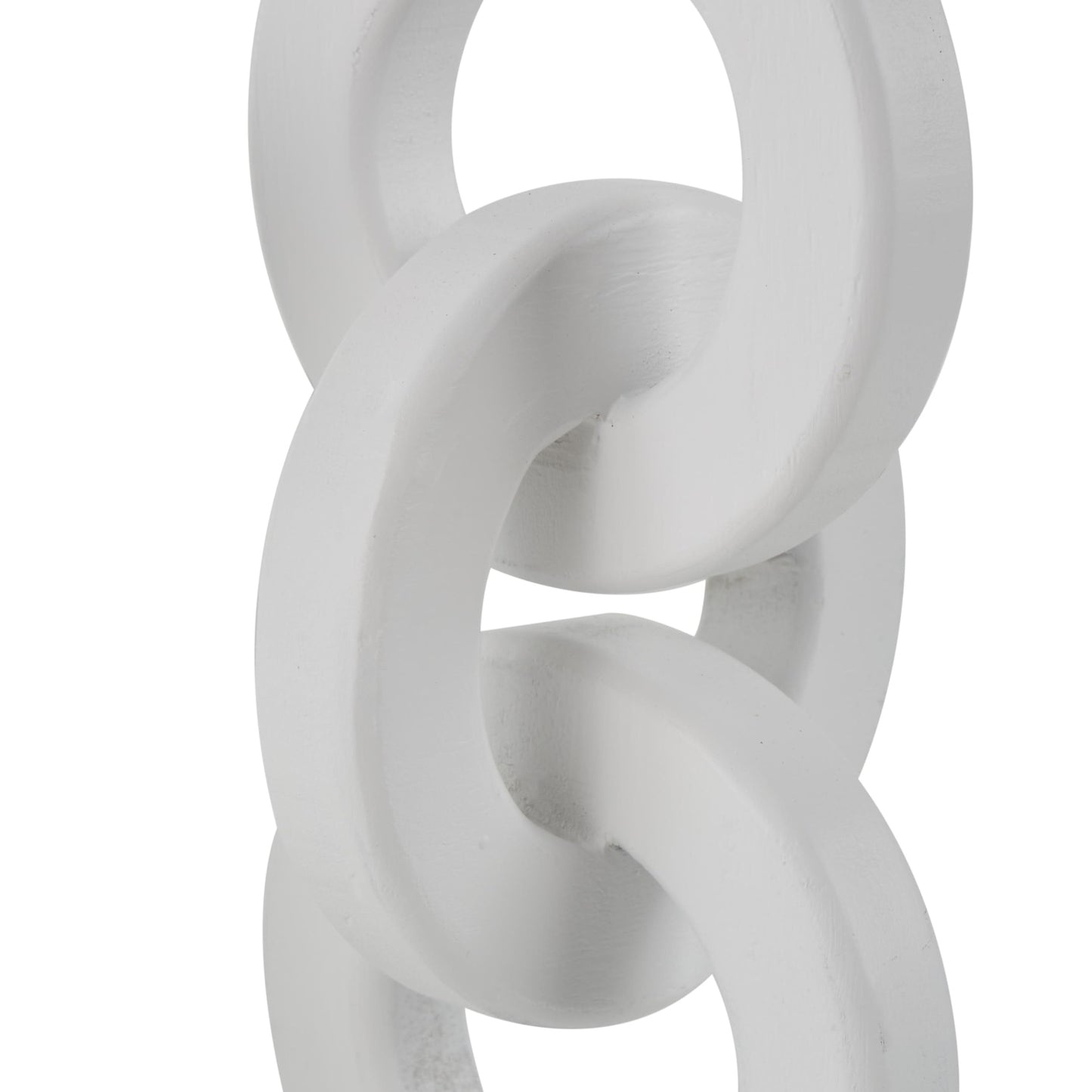 Deco 79 Wooden Decorative Candle Holder Chain Link Candle Stand, Set of 3 Candlestick Holder 13", 11", 9" H, White