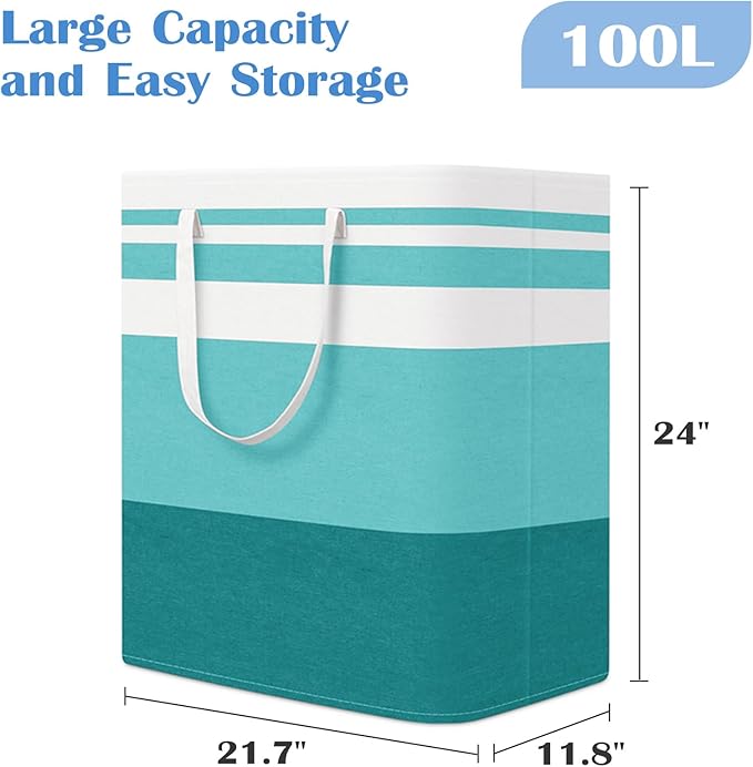 BlissTotes 3-Pack Laundry Basket, Freestanding＆Waterproof Laundry Hamper