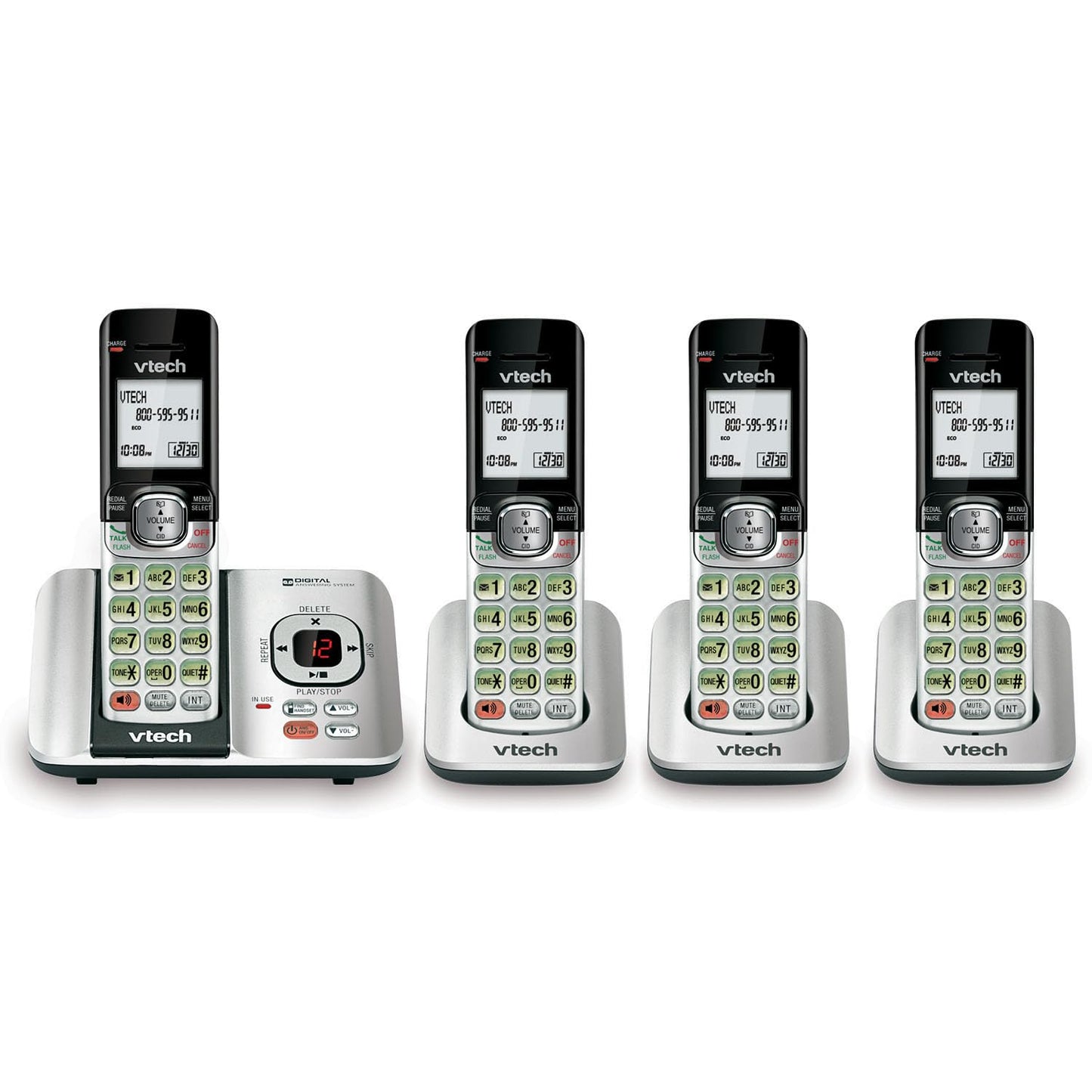 VTech CS6719-2 2-Handset Cordless Phone with Caller ID/Call Waiting, Handset Intercom & Backlit Display/Keypad, Silver