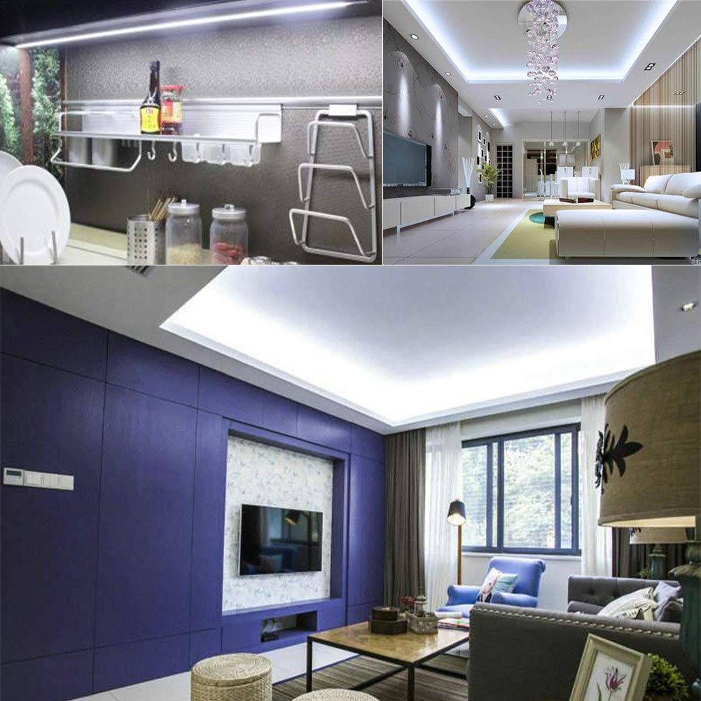 SUYOOULIN LED Strip Lights, SMD 2835 LED Strip, DC12V 1200LEDs 16.4Ft 26000LM High Density LED Light Strips Waterproof IP65, 3 Times Brightness Than SMD3528 LED Strip, Cool White 6500K