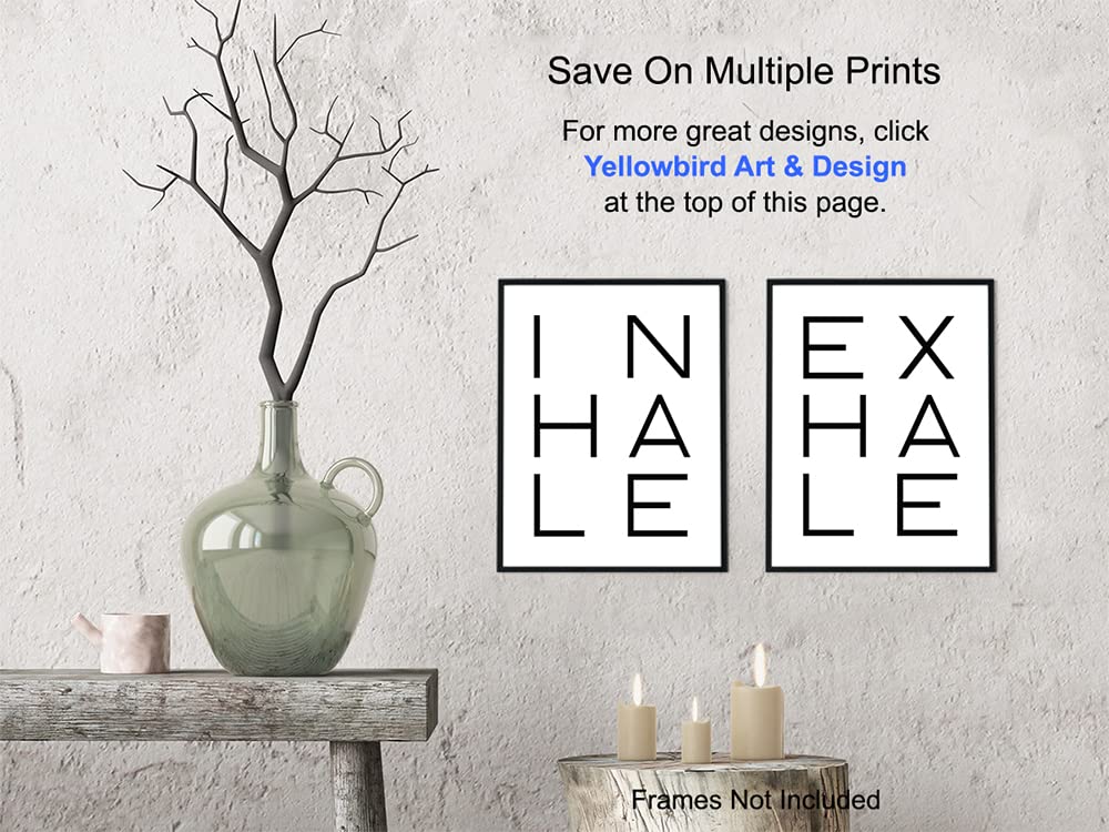 Inhale Exhale Wall Art - Zen Inspirational Meditation Wall Art Print - Unframed Typography - Spiritual Gift for Meditation Fans - Great for Bedroom, Yoga Studio - Chic Home Decor - 8x10 Print