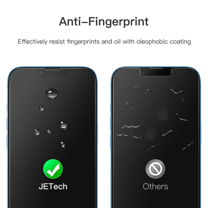 JETech Full Coverage Screen Protector for iPhone 16e 2025, iPhone 13/13 Pro 6.1-Inch, Tempered Glass Film with Easy Installation Tool, Case-Friendly, HD Clear, 3-Pack
