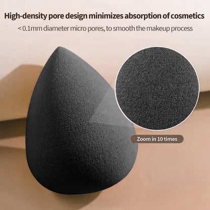 12 Pcs Black Makeup Sponges for Foundation Bulk Latex-Free Reusable big Beauty Sponge Blender Cosmetic Applicator For Powder Cream and Liquid Makeup Tools Set