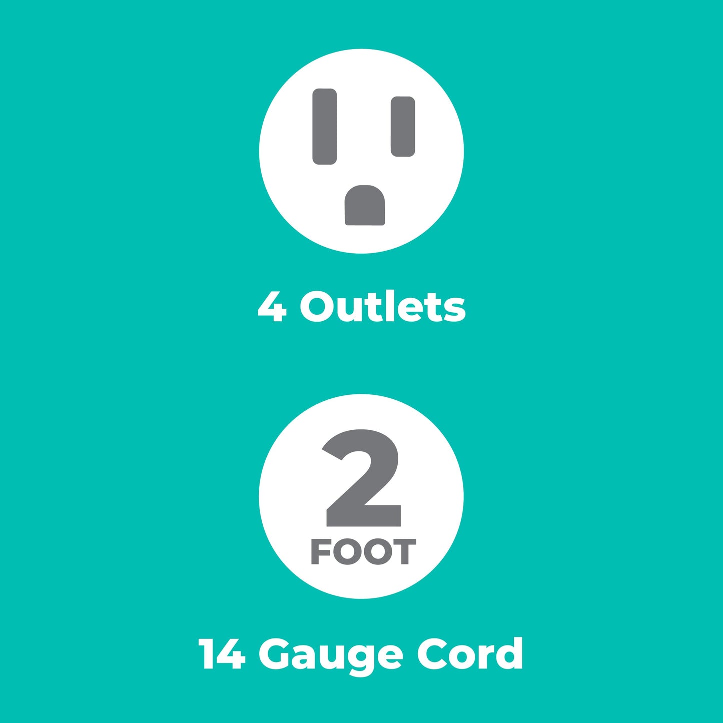 4-Outlet Surge Protector Power Strip (2 Pack)